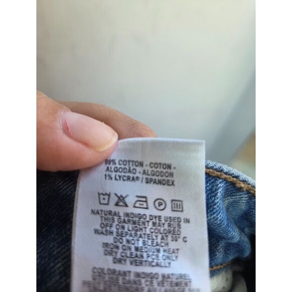 Warp + Weft "Lin" "Milan Linate" Blue Cotton Straight Denim Skirt size 14W - Picture 8 of 9